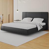 Cama King Flutuante Com Cabeceira 195cm Astra S04 Couríssimo Preto - Lyam Decor - 2