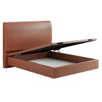 Cama Casal Baú Flutuante Com Cabeceira 140cm Spazio S04 Couríssimo Telha - Lyam Decor - 7