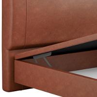 Cama Casal Baú Flutuante Com Cabeceira 140cm Spazio S04 Couríssimo Telha - Lyam Decor - 8