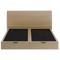 Cama King Baú Flutuante Com Cabeceira 195cm Spazio S04 Couríssimo Bege - Lyam Decor - 3