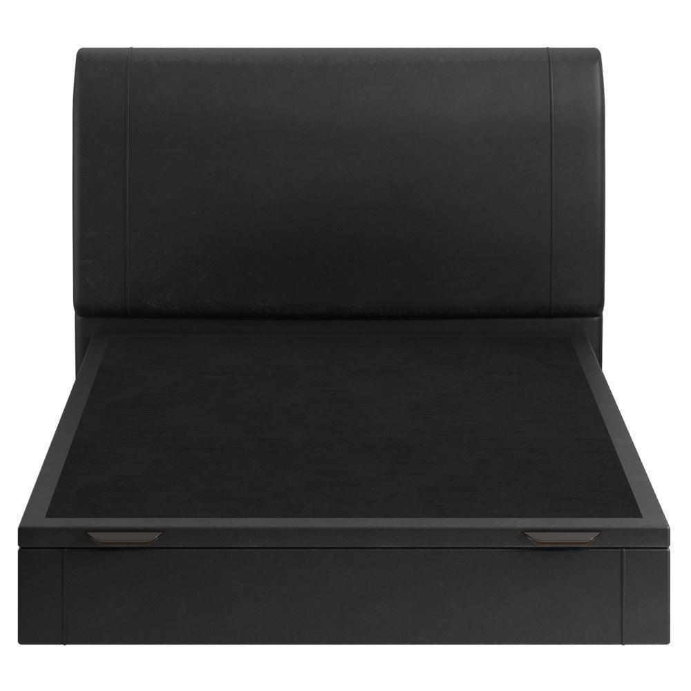 Cama Casal Baú Flutuante Com Cabeceira 140cm Spazio S04 Couríssimo Preto - Lyam Decor - 7