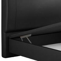 Cama Casal Baú Flutuante Com Cabeceira 140cm Spazio S04 Couríssimo Preto - Lyam Decor - 6