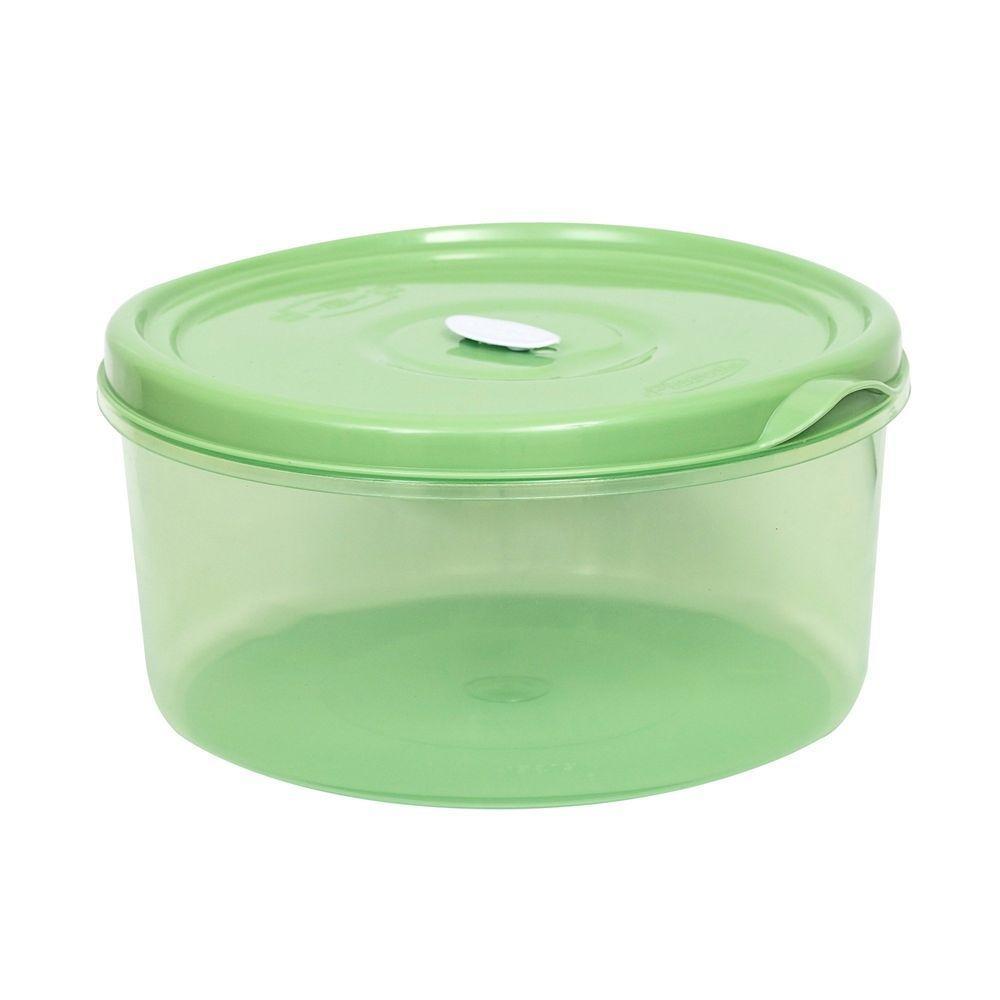 Pote Redondo Para Micro-ondas E Freezer Com Válvula 1l Verde - 1