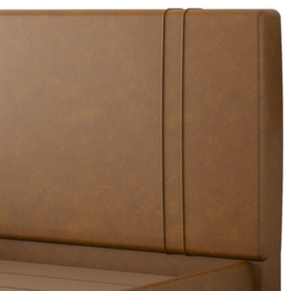 Cama Casal Flutuante Com Cabeceira 140cm Astra S04 Couríssimo Caramelo - Lyam Decor - 7