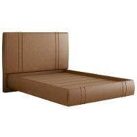 Cama Casal Flutuante Com Cabeceira 140cm Astra S04 Couríssimo Caramelo - Lyam Decor - 1