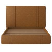 Cama Casal Flutuante Com Cabeceira 140cm Astra S04 Couríssimo Caramelo - Lyam Decor - 3