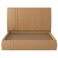 Cama Casal Flutuante Com Cabeceira 140cm Astra S04 Couríssimo Bege - Lyam Decor - 3