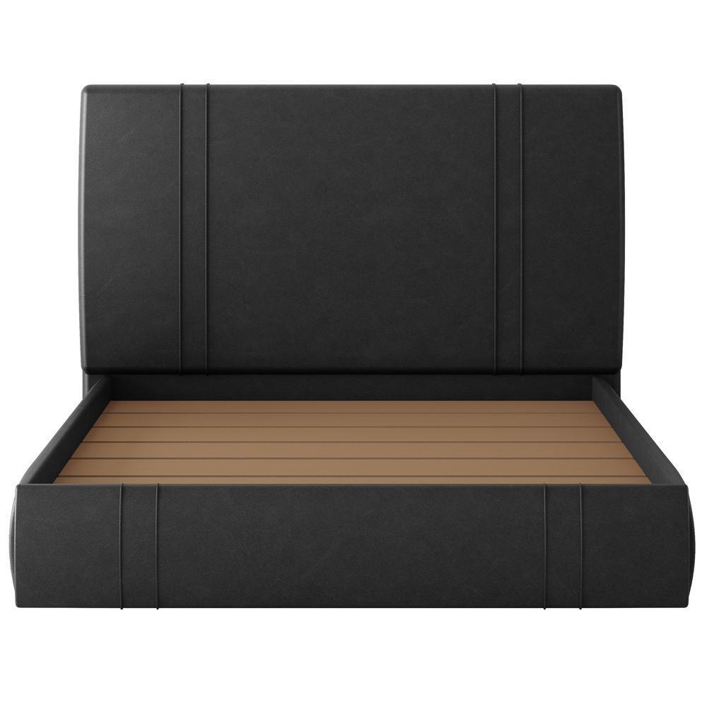 Cama Casal Flutuante Com Cabeceira 140cm Astra S04 Couríssimo Preto - Lyam Decor - 3