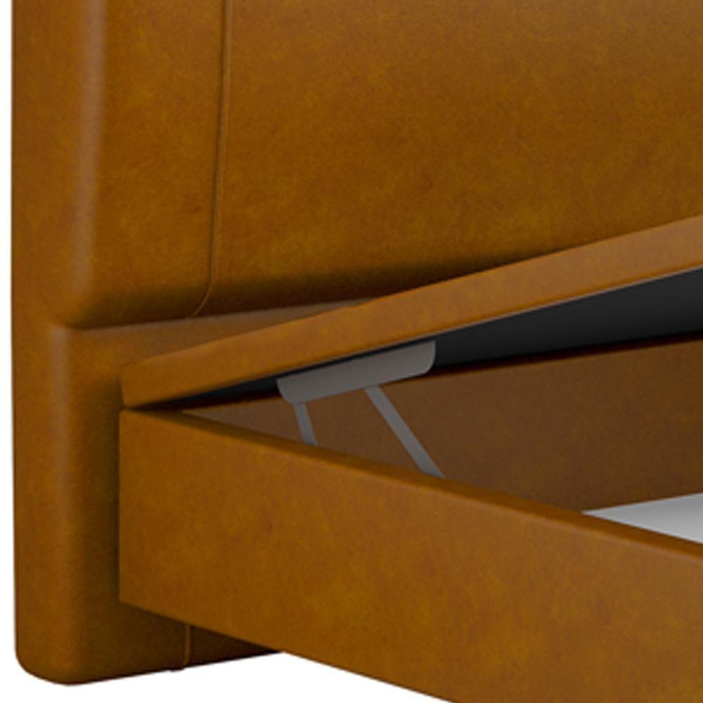Cama Casal Baú Flutuante Com Cabeceira 140cm Spazio S04 Couríssimo Caramelo - Lyam Decor - 8
