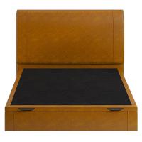 Cama Casal Baú Flutuante Com Cabeceira 140cm Spazio S04 Couríssimo Caramelo - Lyam Decor - 3
