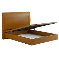 Cama Casal Baú Flutuante Com Cabeceira 140cm Spazio S04 Couríssimo Caramelo - Lyam Decor - 7