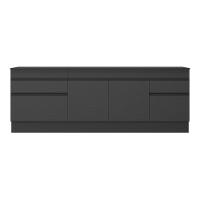 Kit Com 2 Balcões De Cozinha 150cm E 70cm Com Rodapé Veneza Multimóveis V2108 Preto Preto - 2