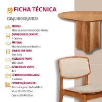 Mesa 135cm Laminado Com 4 Cadeiras Malta Moderna Linho Off / Imbuia Nat. - 7