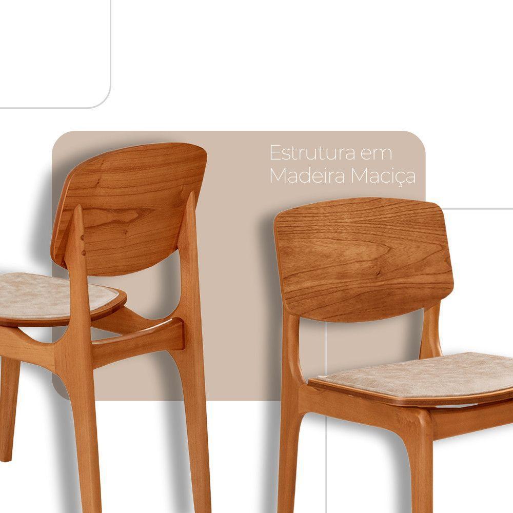 Mesa Com 4 Cadeiras Selene Malta Gold Moderna Mobília Milano / Imbuia Nat. - 5