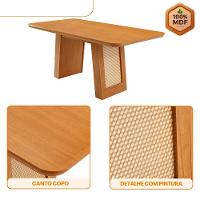 Mesa Jantar Carolina 180cm Tampo Mdf Canto Copo Moderna Naturalle - 3