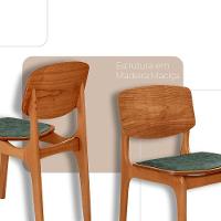 Mesa Com 4 Cadeiras Selene Malta Gold Moderna Mobília Jade / Imbuia Nat. - 5