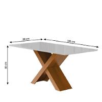 Conjunto De Mesa Sala De Jantar Tampo Com Vidro 1,80m Grécia 6 Cadeiras Trieste Dobuê Madeirado/mascavo - 3
