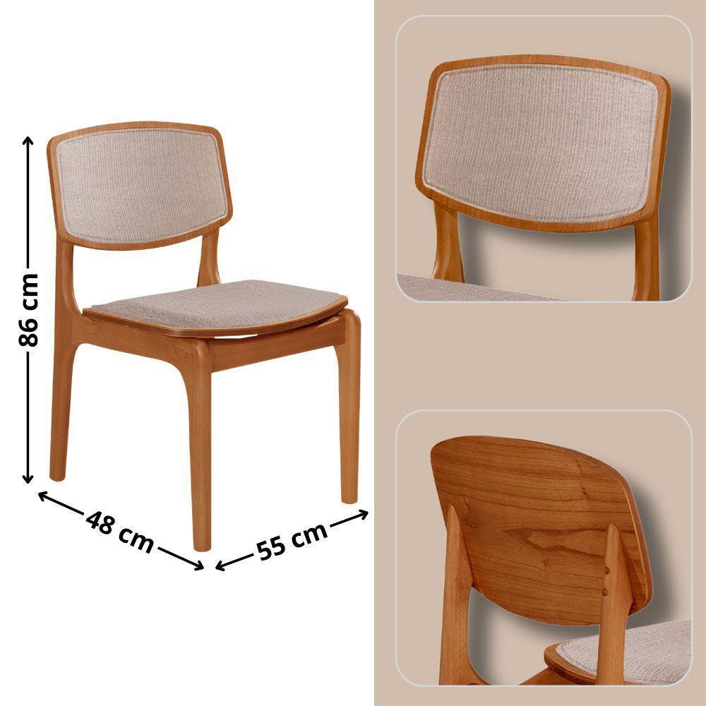 Mesa 135cm Laminado Com 4 Cadeiras Malta Moderna Brisa/ Imbuia Nat. - 3