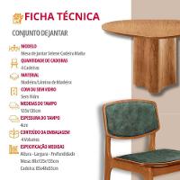 Mesa 135cm Laminado Com 4 Cadeiras Malta Moderna Jade / Imbuia Nat. - 7