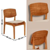 Mesa Com 4 Cadeiras Selene Malta Gold Moderna Mobília Linho Off / Imbuia Nat. - 3