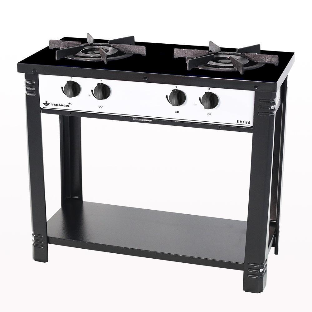 Fogão Industrial 2 Bocas Bravo Branco Venâncio + 2 Caçarolas Tramontina Turim - 7