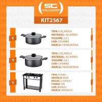 Fogão Industrial 2 Bocas Bravo Branco Venâncio + 2 Caçarolas Tramontina Turim - 2