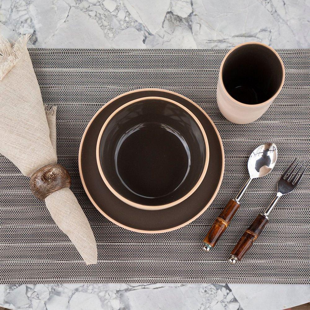 Jogo Americano Copa E Cia Avulso Tramado Prior Grafite - 2