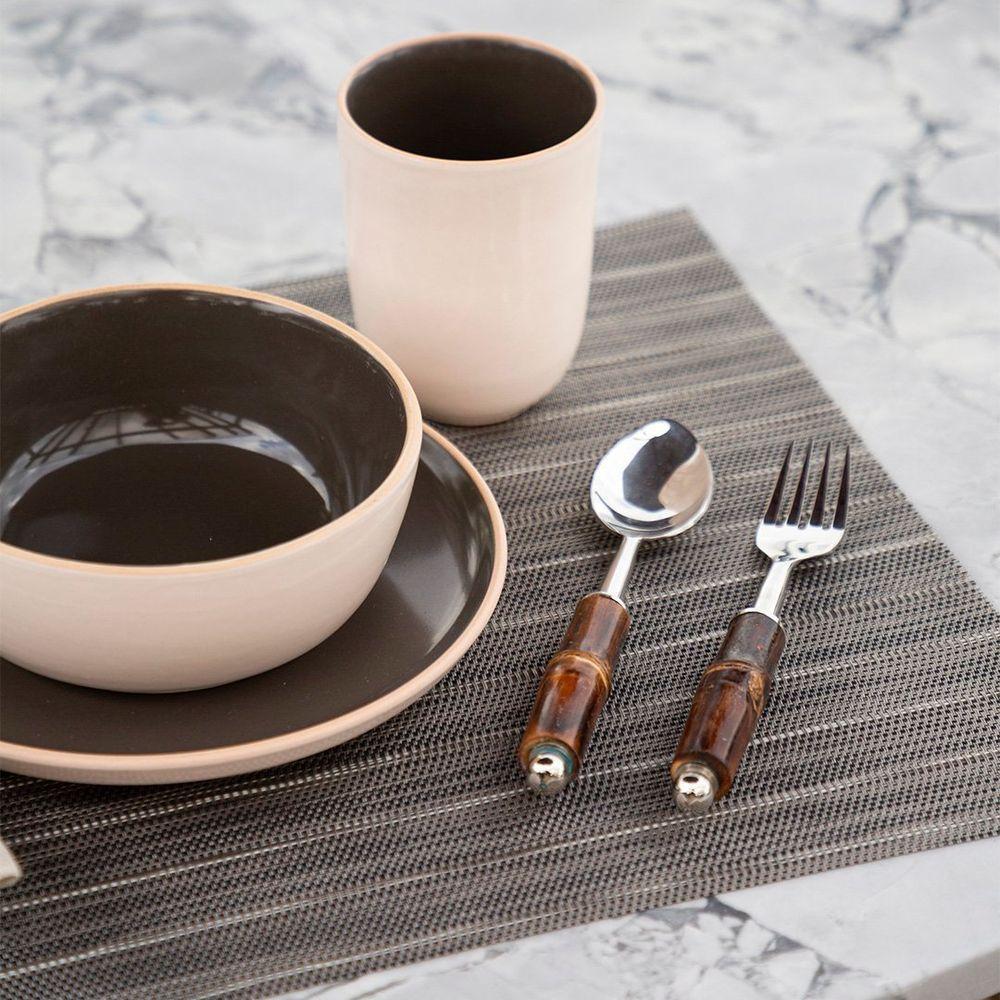 Jogo Americano Copa E Cia Avulso Tramado Prior Grafite - 3