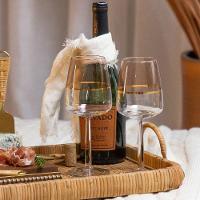 Jogo De Taças Copa E Cia 6 Peças Duo Filetada Ouro 430 Ml Em Vidro Rosê - 2