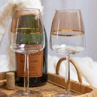 Jogo De Taças Copa E Cia 6 Peças Duo Filetada Ouro 430 Ml Em Vidro Rosê - 3