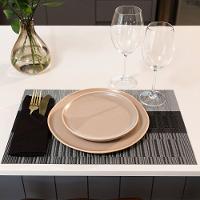 Jogo Americano Copa E Cia 6 Peças Tramado Loom 35 X 48 Cm Listras Grafite - 2