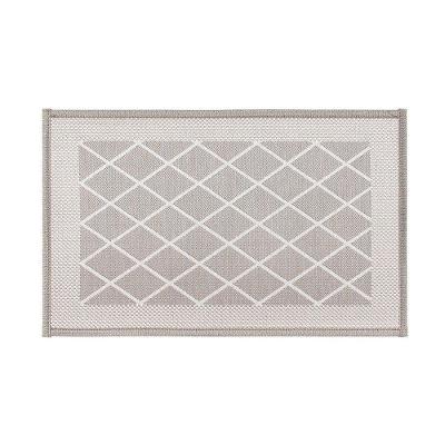 Tapete Copa E Cia Sense Textile Jacquard Grid Natural - 45 X 75 Cm