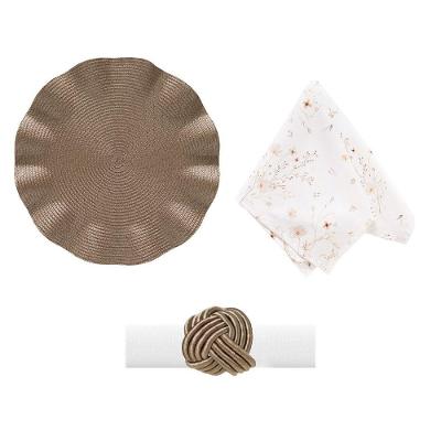 Kit De Mesa Posta Copa E Cia 4 Lugares Lilly-wave Allure