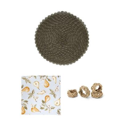 Kit De Mesa Posta Copa E Cia 4 Lugares Pêras