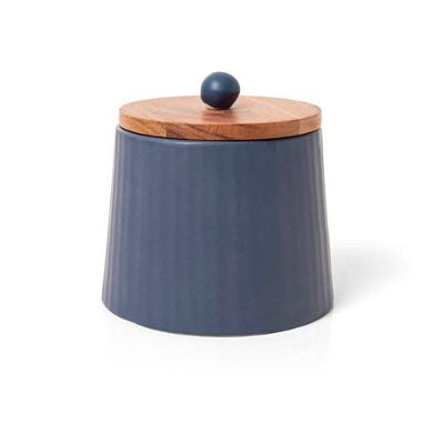 Pote Decorativo Copa E Cia Versailles Louis Em Cerâmica Artesanal Azul - 13 X 13 Cm
