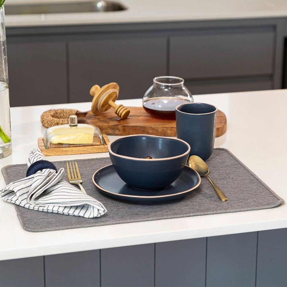 Jogo Americano Copa E Cia Avulso Liva Retangular Cinza Mescla - 1