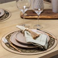 Jogo Americano Copa E Cia Avulso Liva Circular Print Mandala Taupe - 5