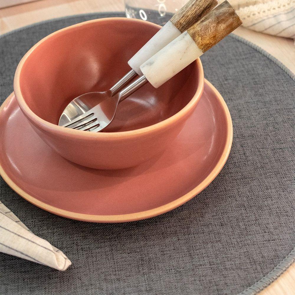 Jogo Americano Copa E Cia Avulso Liva Circular Cinza Mescla - 3