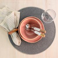 Jogo Americano Copa E Cia Avulso Liva Circular Cinza Mescla - 2