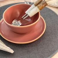 Jogo Americano Copa E Cia Avulso Liva Circular Cinza Mescla - 3