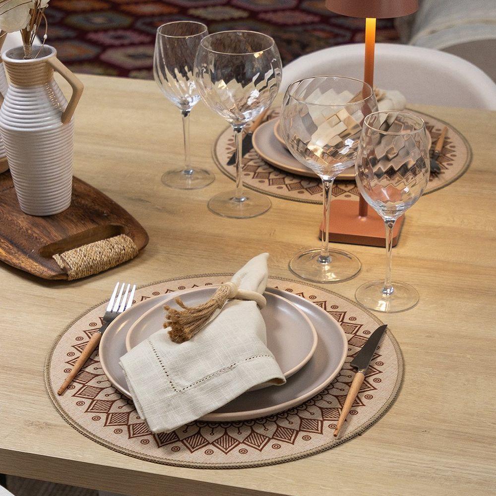 Jogo Americano Copa E Cia Avulso Liva Circular Print Mandala Areia - 2