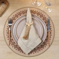 Jogo Americano Copa E Cia Avulso Liva Circular Print Mandala Areia - 4