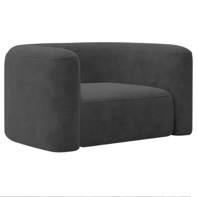 Poltrona Decorativa Sala De Estar Recepção Melina Linho - Doce Sonho Moveis Cinza Escuro