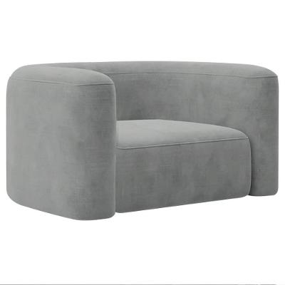 Poltrona Decorativa Sala De Estar Recepção Melina Bouclé - Doce Sonho Moveis Cinza