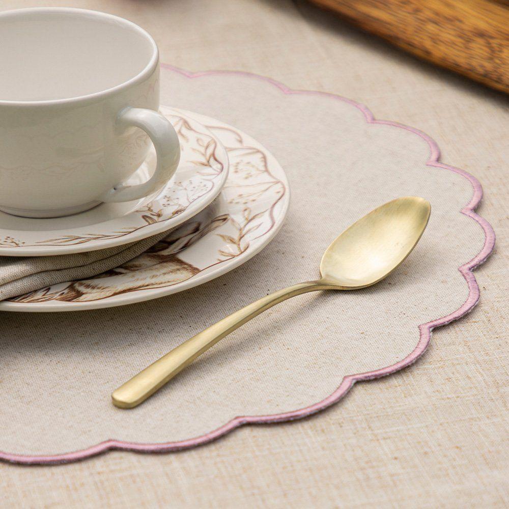 Jogo Americano Copa E Cia Avulso Debrum Circular Rosê - 3