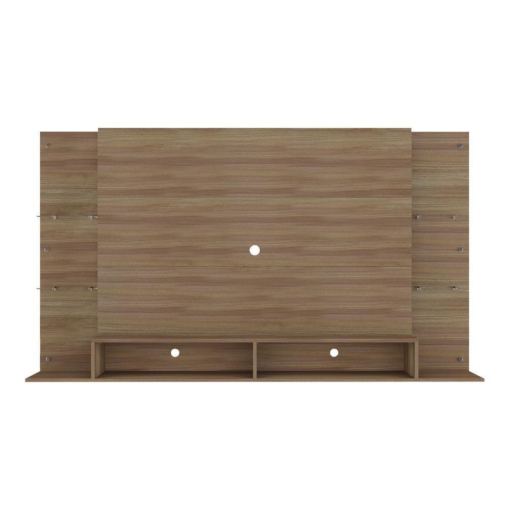 Painel Tv 60" Com Prateleiras De Vidro Brasil Multimóveis Br2739 Madeirado - 2