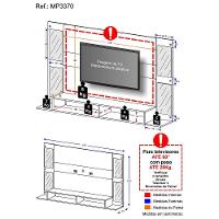 Painel TV 60´´ Suporte e Nichos Tókio Multimóveis Branco