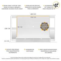 Painel TV 60´´ Suporte e Nichos Tókio Multimóveis Branco - 6