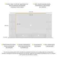 Painel Tv 60" Com Prateleiras De Vidro Brasil Multimóveis Br2739 Branco
