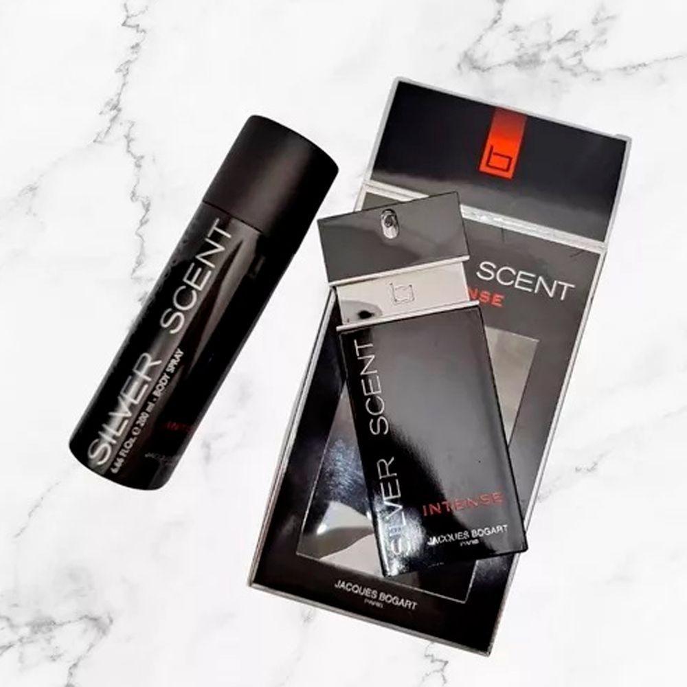 Kit Perfume Silver Scent Intense Jaques Bogart Masculino 100ml + Body Spray 200ml - 4
